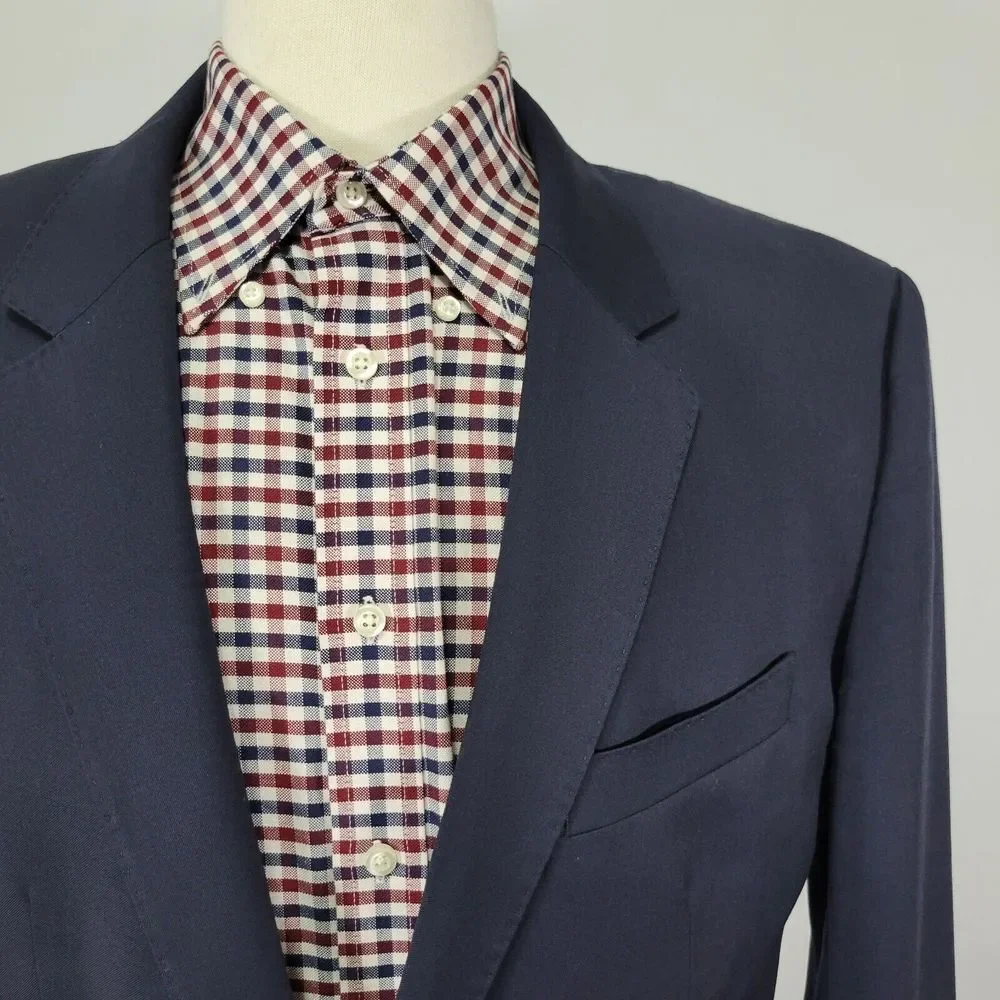 Hugo Boss Men's Sport Coat Blazer Two Button Navy Blue Guabello 120s Wool Sz 48R